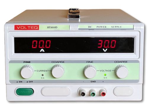 Lab Grade Adjustable 0-30V DC, 0-10A Power Supply - VOLTEQ HY3010D